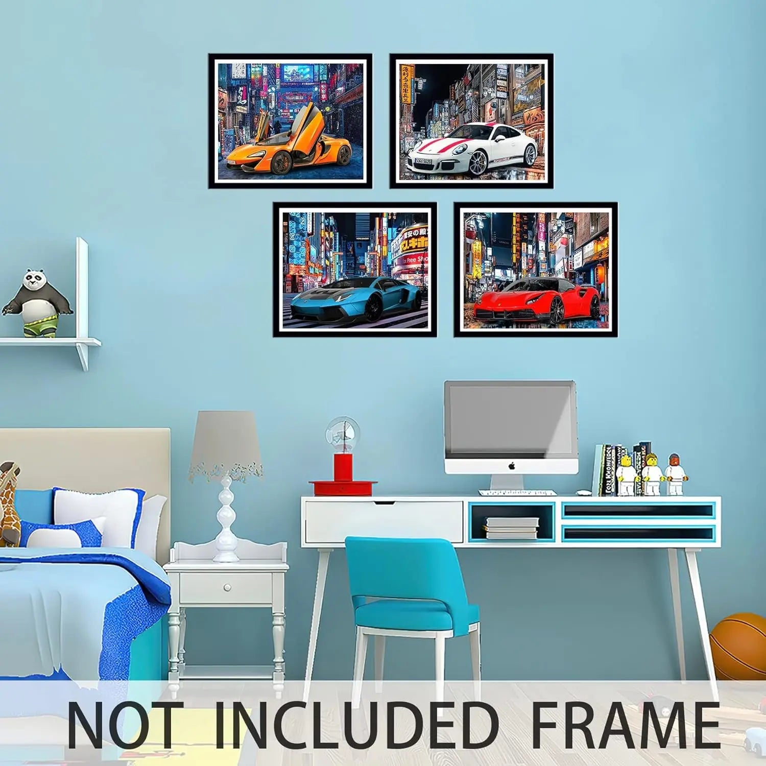 Japanese Street Style Car Posters for Boys Room Lamborghini Poster Mclaren Ferrari Bugatti Car Print Canvas Wall Art Bedroom Wall Decor,8X10 Inches,Set of 4,Unframed - Premium  from Rapidvehicles - Just $179.99! Shop now at Rapidvehicles