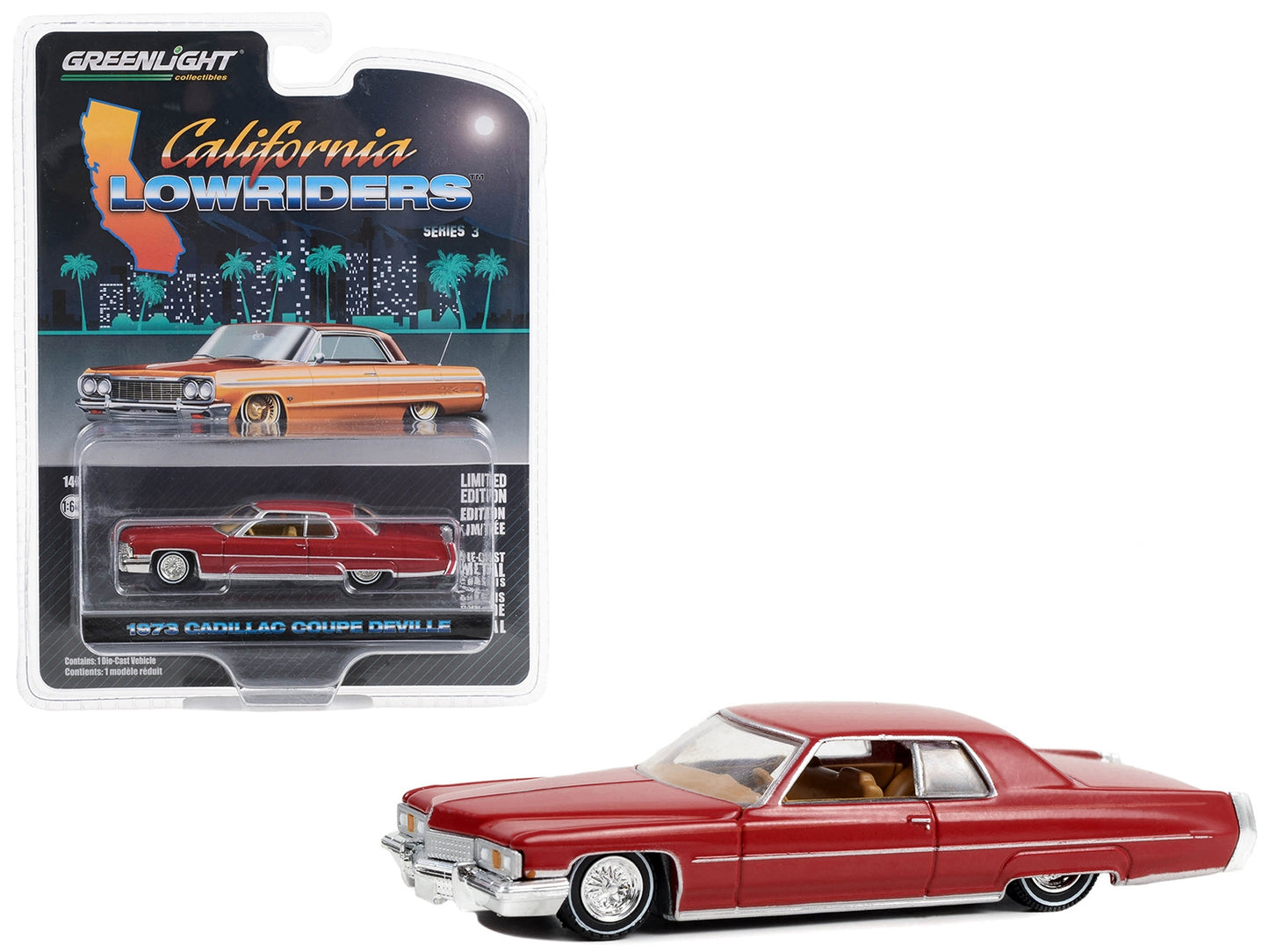 1973 Cadillac Coupe deVille Lowrider Custom Maroon "California - Premium Cadillac Models from Greenlight - Just $26.09! Shop now at Rapidvehicles