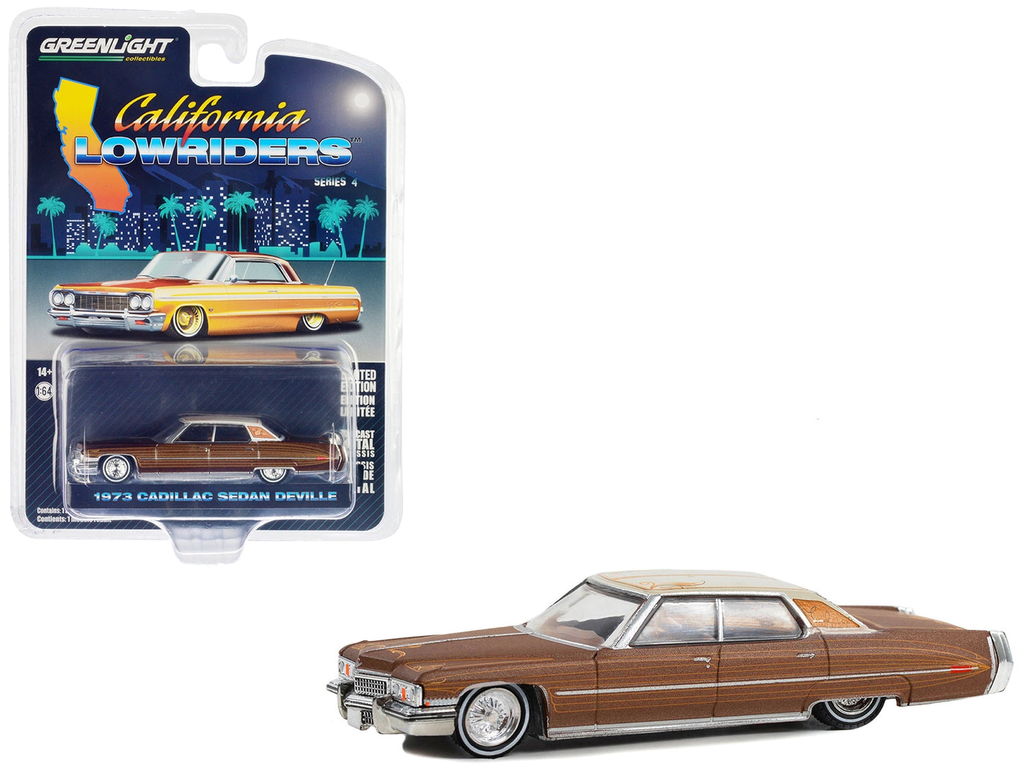 1973 Cadillac Sedan DeVille Dark Brown Metallic with Light Brown - Premium Cadillac Models from Greenlight - Just $26.09! Shop now at Rapidvehicles