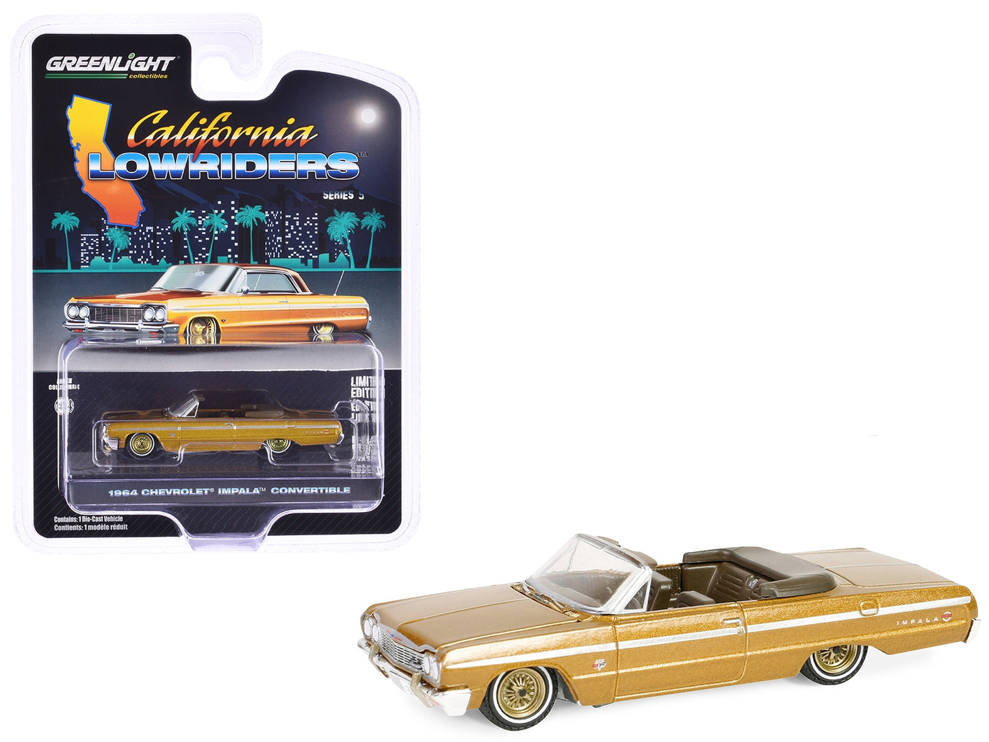 1964 Chevrolet Impala Convertible Lowrider Gold Metallic with - Premium Chevrolet Models from Greenlight - Just $21.11! Shop now at Rapidvehicles