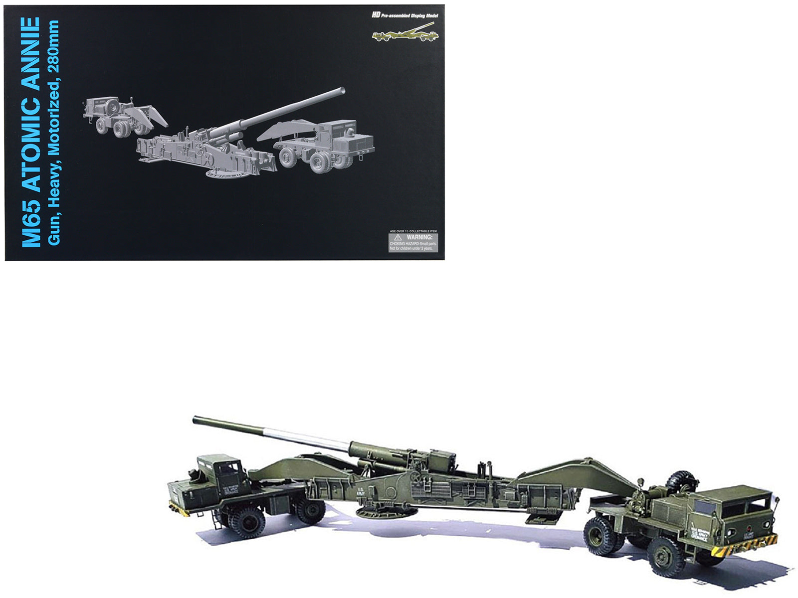 United States M65 Atomic Cannon "Atomic Annie" Artillery Olive Drab "Traveling Mode" US Army "NEO Dragon Armor" Series 1/72 Plastic Model by Dragon Models free shipping USA