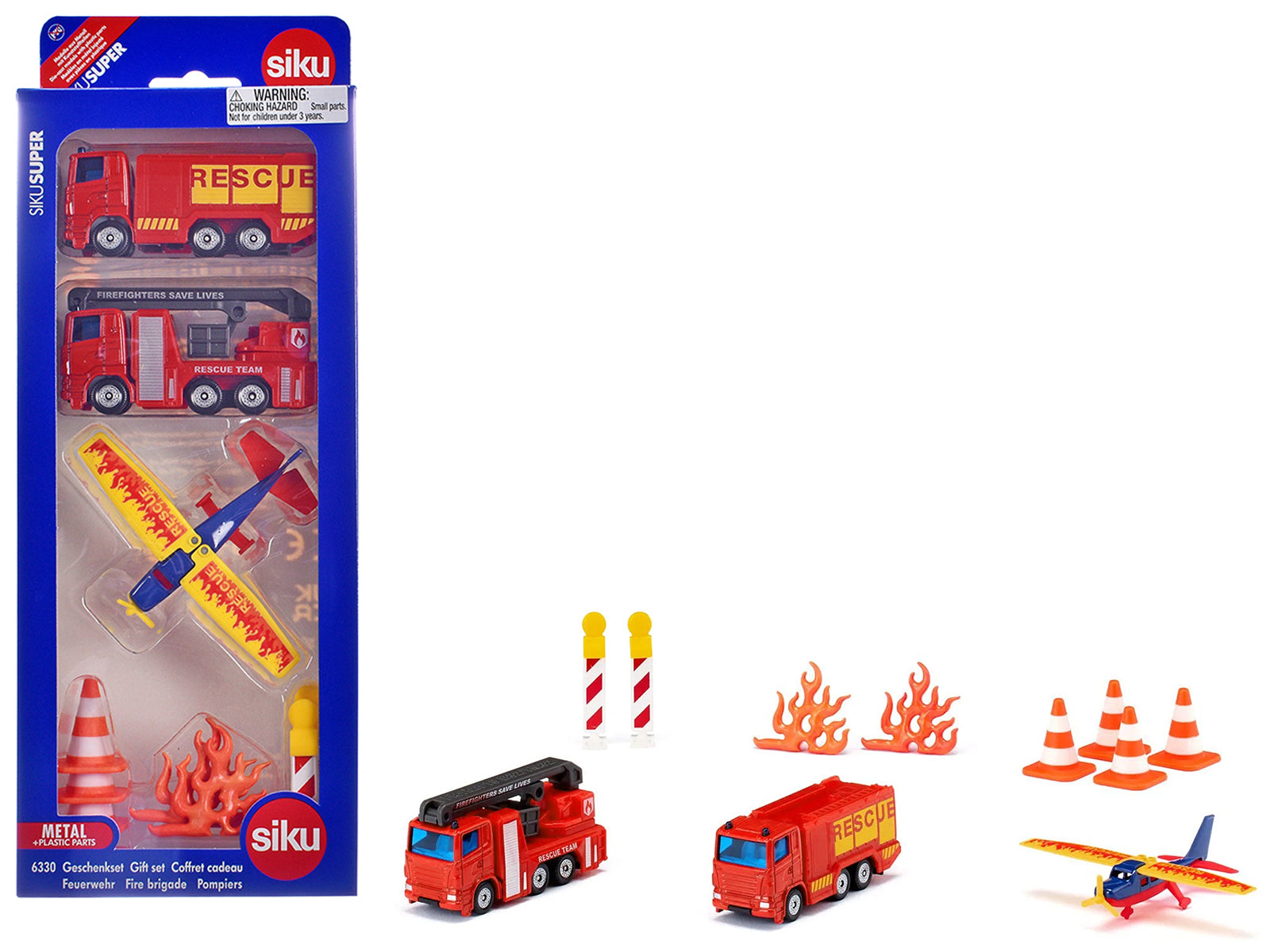 Fire Brigade 11 piece Set Diecast Models by Siku free shipping USA
