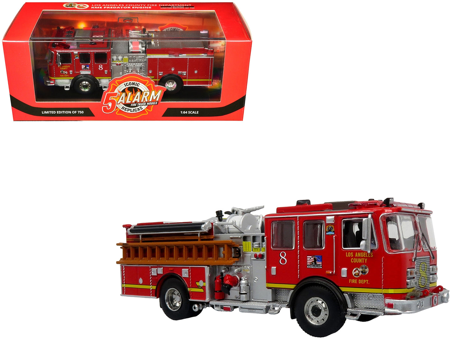 KME Predator Fire Engine #8 "Los Angeles County Fire Department" - Premium Fire and Rescue Models from Iconic Replicas - Just $138.59! Shop now at Rapidvehicles