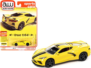 2020 Chevrolet Corvette C8 Stingray Accelerate Yellow with Twin Black Stripes "Sports Cars" Limited Edition to 15702 pieces Worldwide 1/64 Diecast Model Car by Auto World - Premium Corvette Models from Autoworld - Just $25.07! Shop now at Rapidvehicles