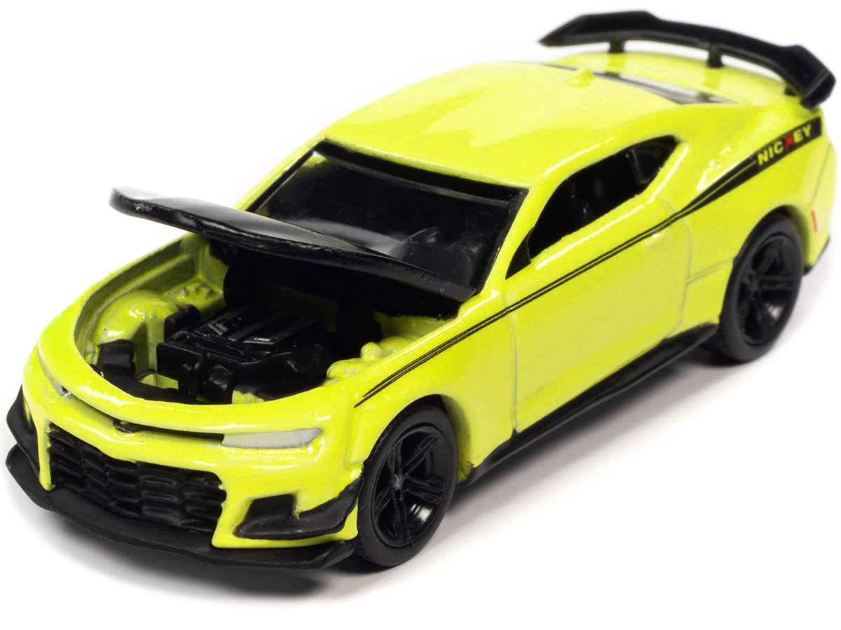 2019 Chevrolet Camaro Nickey ZL1 1LE Shock Yellow with Matt Black Hood and Stripes "Modern Muscle" Limited Edition to 14670 pieces Worldwide 1/64 Diecast Model Car by Auto World - Premium Chevrolet Models from Autoworld - Just $25.07! Shop now at Rapidvehicles