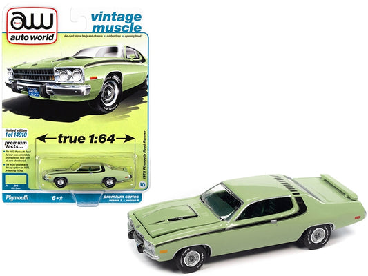 1973 Plymouth Road Runner 440 Mist Green with Black Stripes and - Premium Plymouth Models from Autoworld - Just $25.99! Shop now at Rapidvehicles