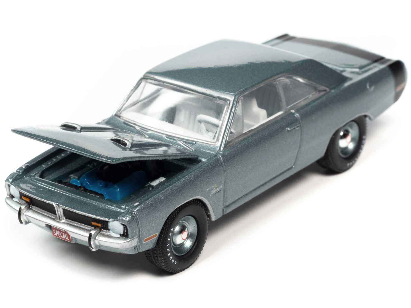 1971 Dodge Dart Swinger 340 Special Light Gunmetal Gray Metallic with Black Tail Stripe "Vintage Muscle" Limited Edition 1/64 Diecast Model Car by Auto World - Premium Dodge Models from Autoworld - Just $18.99! Shop now at Rapidvehicles