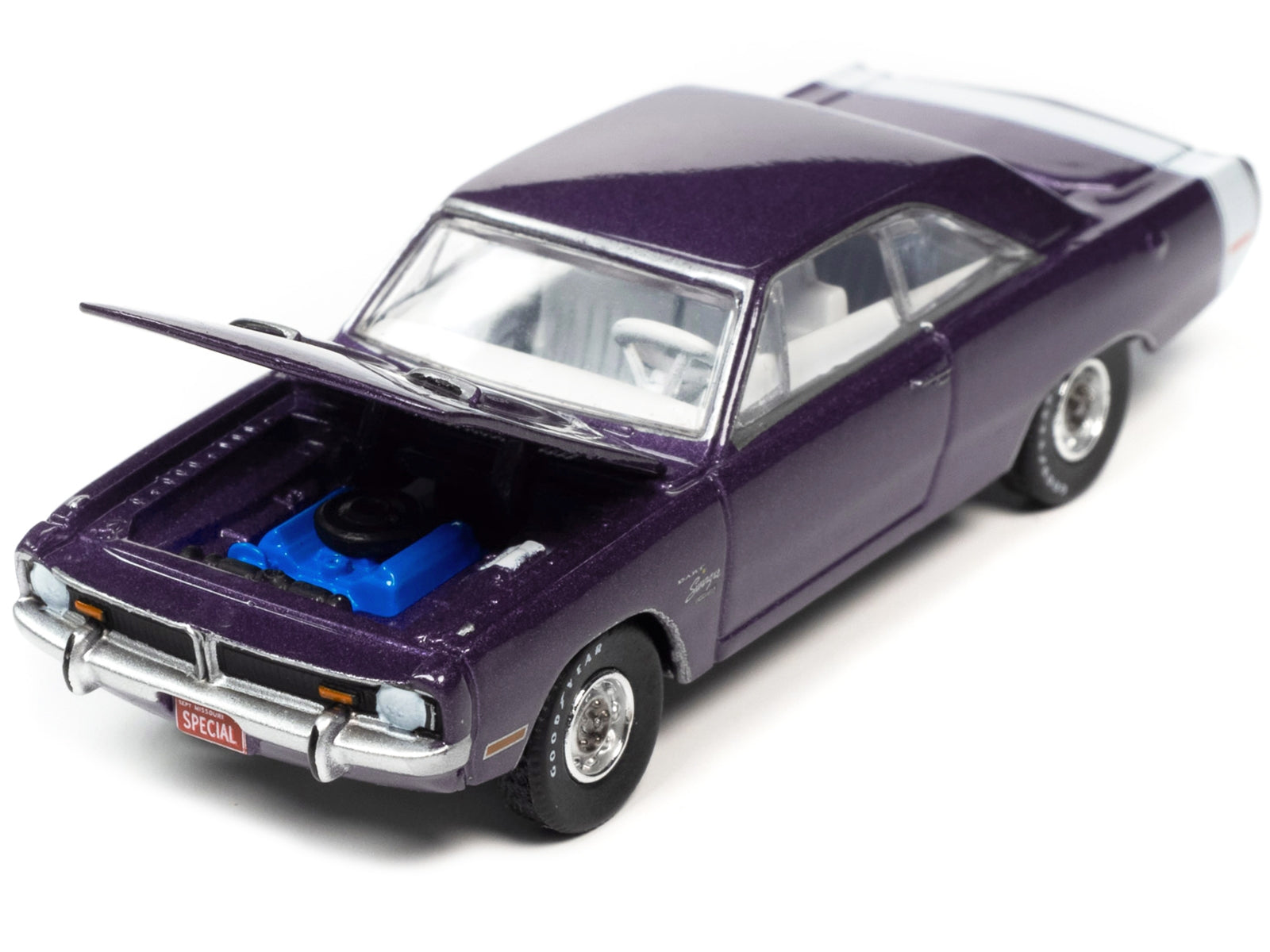 1971 Dodge Dart Swinger 340 Special Plum Crazy Purple Metallic with White Tail Stripe "Vintage Muscle" Limited Edition 1/64 Diecast Model Car by Auto World - Premium Dodge Models from Autoworld - Just $19.94! Shop now at Rapidvehicles