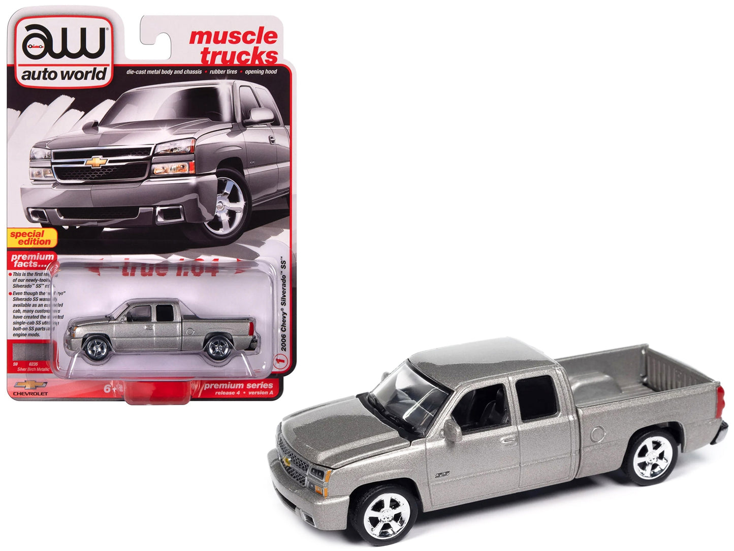 2006 Chevrolet Silverado SS Pickup Truck Silver Birch Metallic - Premium Pickup Trucks Models from Autoworld - Just $28.79! Shop now at Rapidvehicles