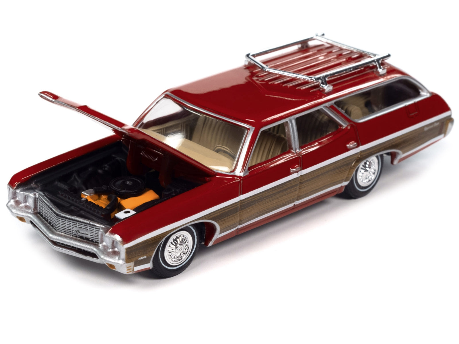 1970 Chevrolet Kingswood Estate Wagon Cranberry Red with Side Wood Panels "Muscle Wagons" Series 1/64 Diecast Model Car by Auto World - Premium Chevrolet Models from Johnny Lightning - Just $25.07! Shop now at Rapidvehicles