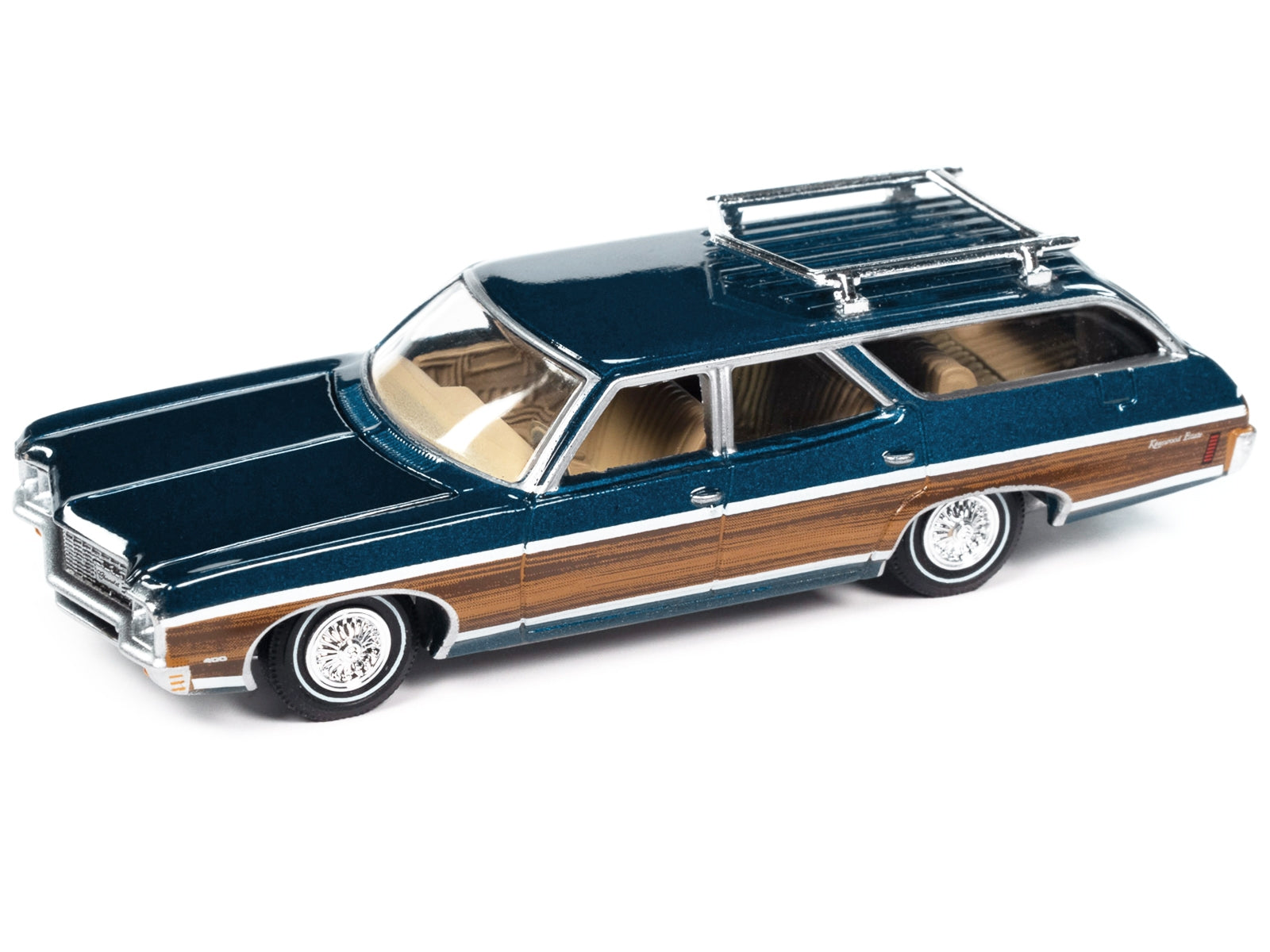 1970 Chevrolet Kingswood Estate Wagon Fathom Blue Metallic with Side Wood Panels "Muscle Wagons" Series 1/64 Diecast Model Car by Auto World - Premium Chevrolet Models from Johnny Lightning - Just $25.07! Shop now at Rapidvehicles