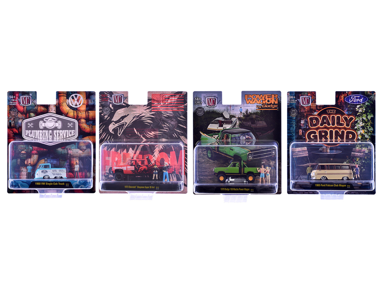 "Auto News" Release 15 Set of 4 Cars Limited Edition to 8500 pieces Worldwide 1/64 Diecast Model Cars by M2 Machines free shipping USA