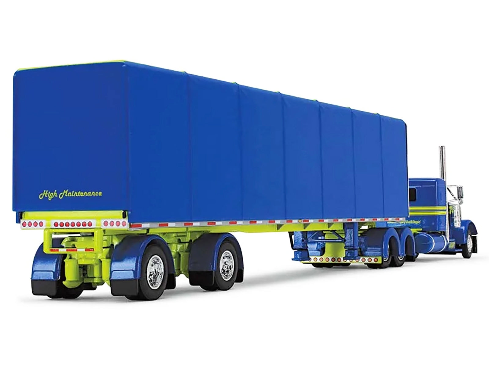 Peterbilt 379 with 36" Flat Top Sleeper and 53' Utility Roll Tarp Trailer "DSD Transport" Blue and Yellow "Big Rigs" Series 1/64 Diecast Model by DCP/First Gear - Premium Peterbilt Models from First Gear - Just $197.67! Shop now at Rapidvehicles