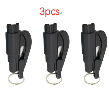 Color: Black 3pcs - 3 in 1 Emergency Mini Hammer Safety Auto Car - Premium Other Maintenance Products from Rapidvehicles - Just $13.49! Shop now at Rapidvehicles