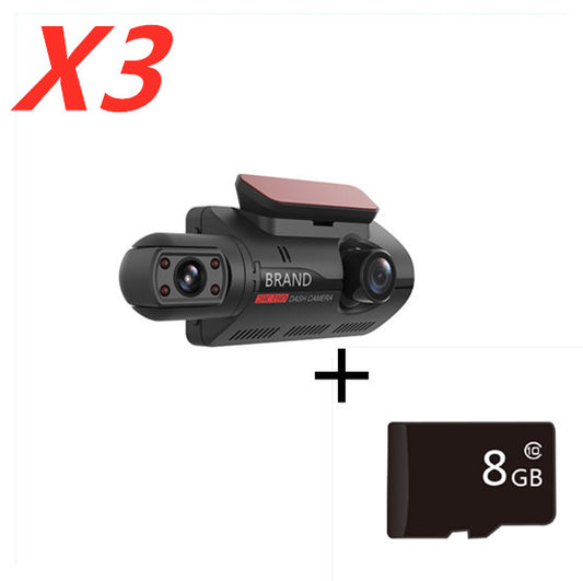 Color: Black with 8G Memory card 3PC - Hidden Driving Recorder 3 - Premium DVR/Dash Camera from Rapidvehicles - Just $178.99! Shop now at Rapidvehicles