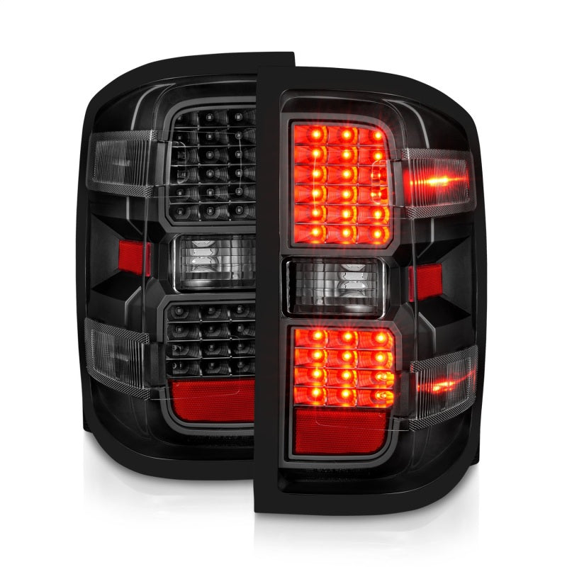 ANZO 15-19 Chevy Silverado 2500HD/3500HD (Factory Halogen Only) LED Tail Lights Black w/Clear Lens 311423