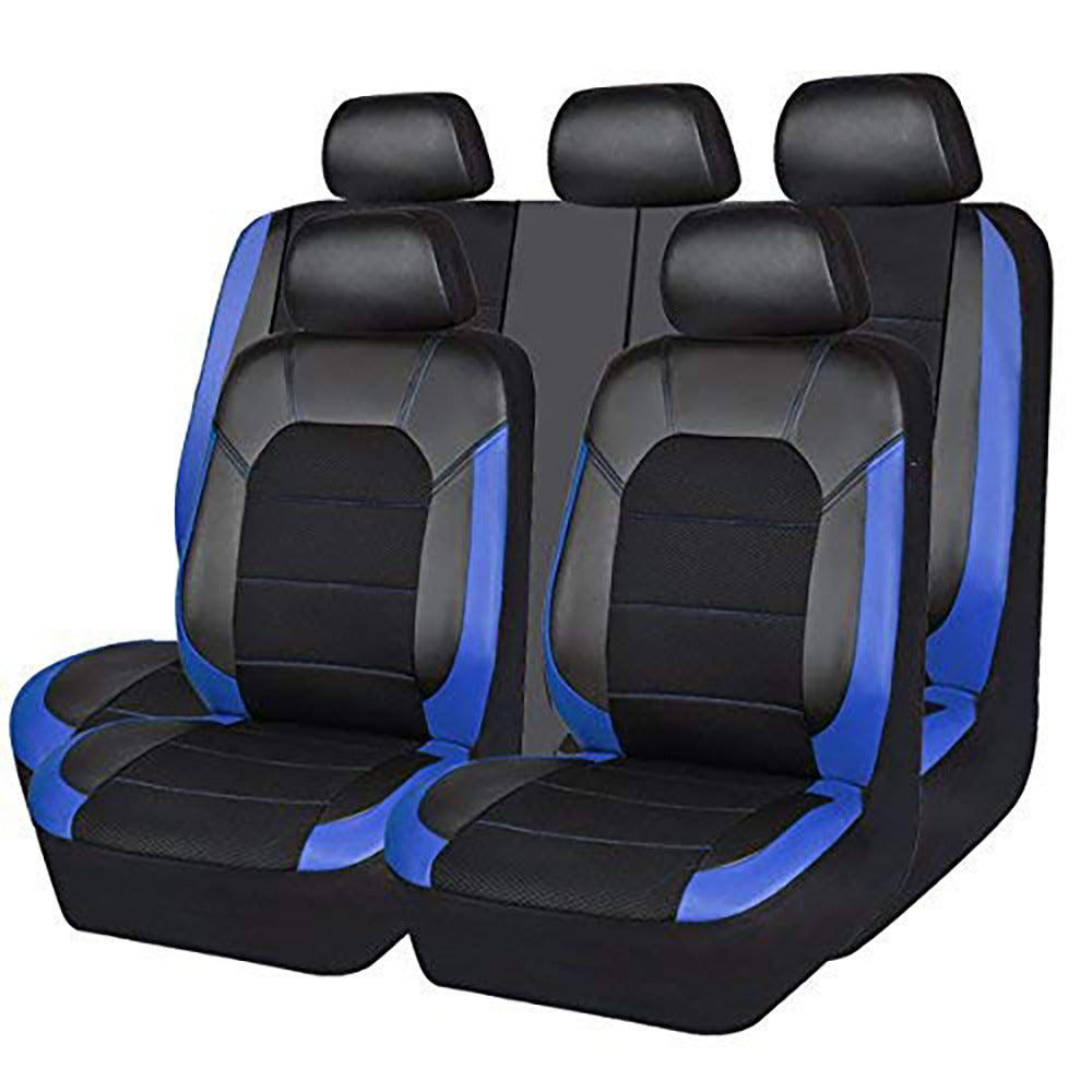 Color: Black Blue Side Wing, Size: Universal - Car Seat Cover Bracket Sandwich Stitching Pu Leather - Premium Automobiles Seat Covers from Rapidvehicles - Just $53.34! Shop now at Rapidvehicles