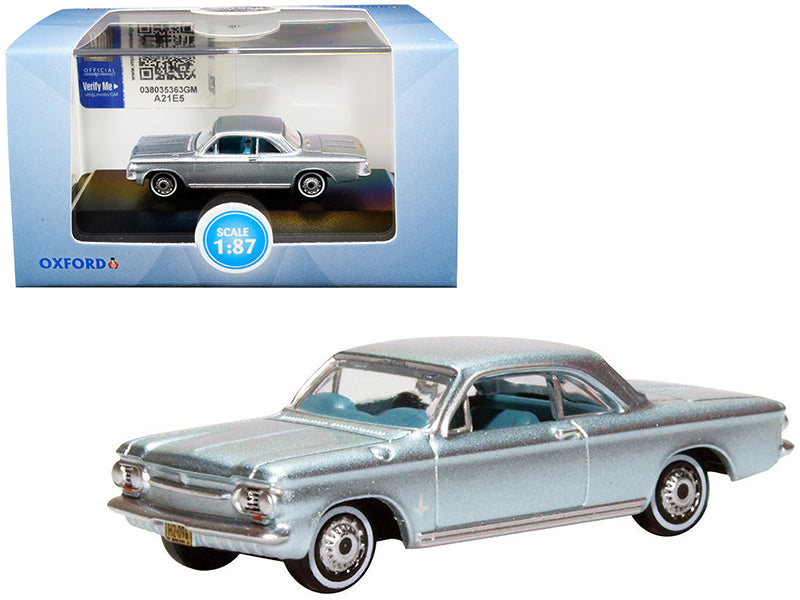 1963 Chevrolet Corvair Coupe Satin Silver Blue Metallic with Blue - Premium  from Rapidvehicles - Just $30.59! Shop now at Rapidvehicles