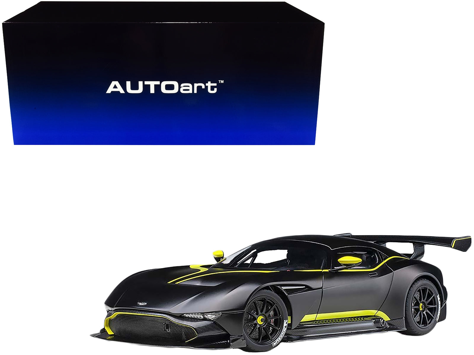 Aston Martin Vulcan Matt Black with Lime Green Stripes 1/18 Model Car by Autoart - Premium Aston Martin Models from Autoart - Just $309.83! Shop now at Rapidvehicles