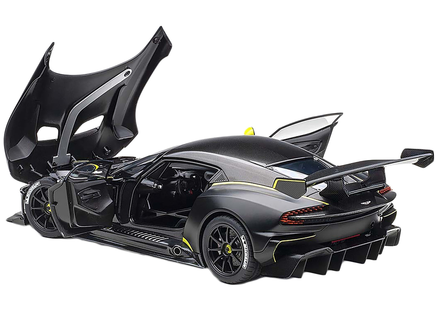 Aston Martin Vulcan Matt Black with Lime Green Stripes 1/18 Model - Premium Aston Martin Models from Autoart - Just $334.79! Shop now at Rapidvehicles