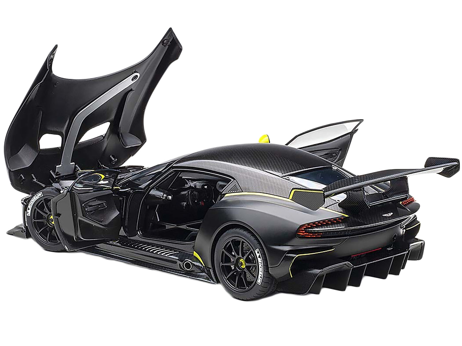 Aston Martin Vulcan Matt Black with Lime Green Stripes 1/18 Model - Premium Aston Martin Models from Autoart - Just $309.99! Shop now at Rapidvehicles