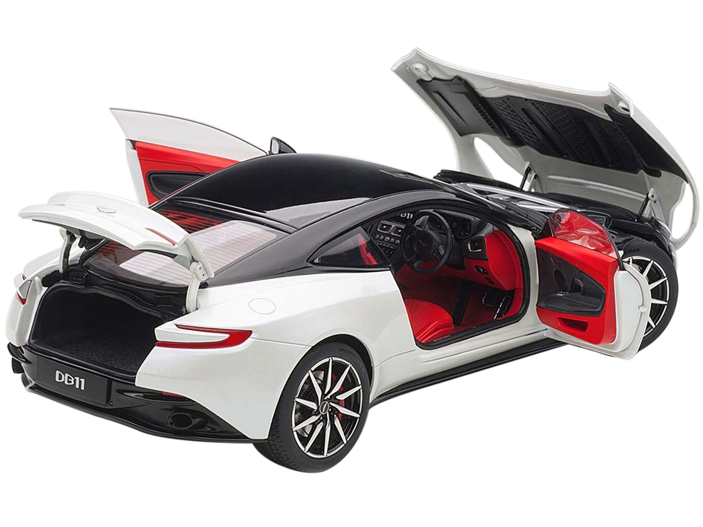 Aston Martin DB11 Morning Frost White Metallic with Black Top and - Premium Aston Martin Models from Autoart - Just $294.29! Shop now at Rapidvehicles