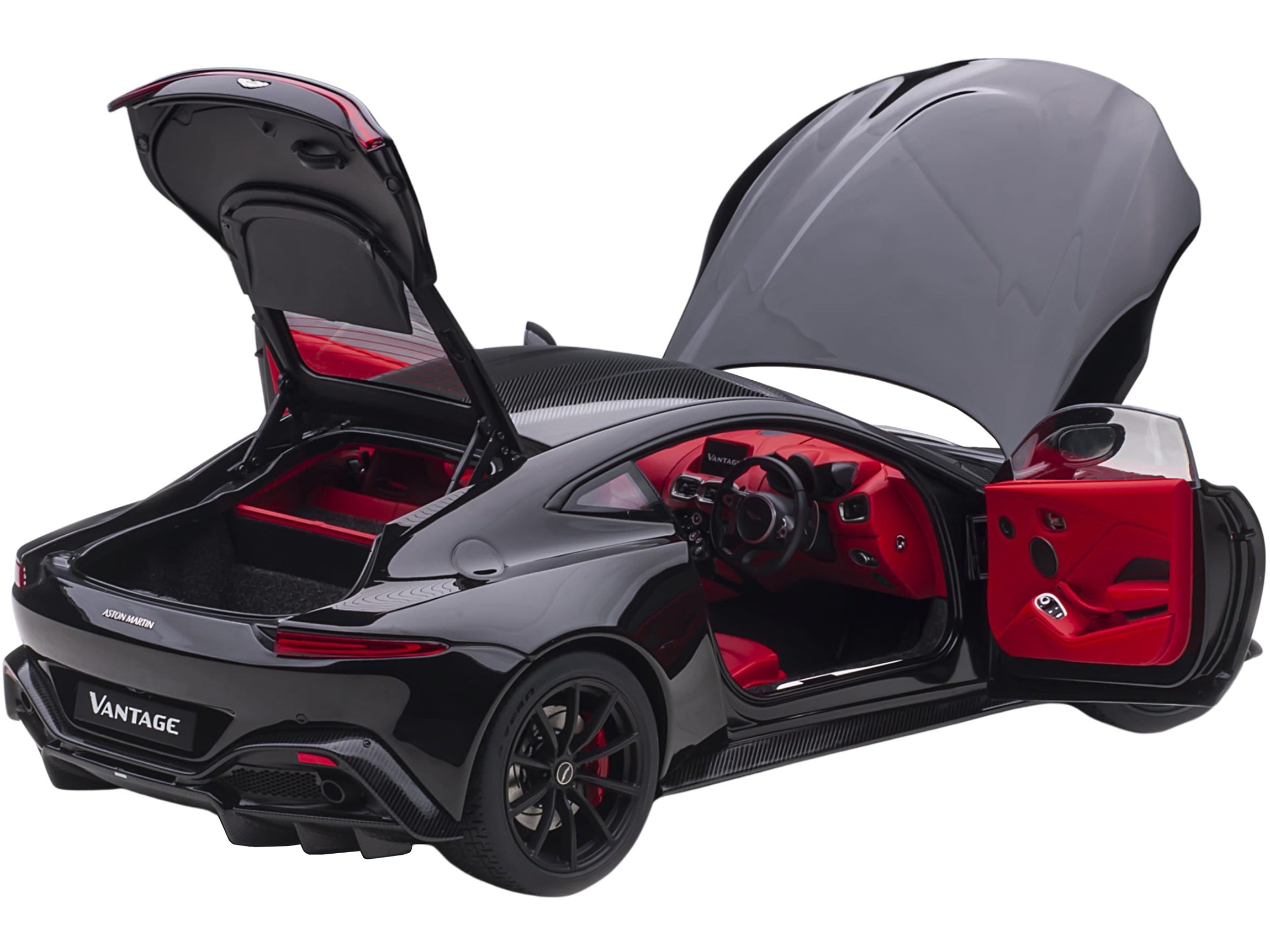 2019 Aston Martin Vantage RHD (Right Hand Drive) Jet Black with Red Interior 1/18 Model Car by Autoart - Premium Aston Martin Models from Autoart - Just $271.76! Shop now at Rapidvehicles