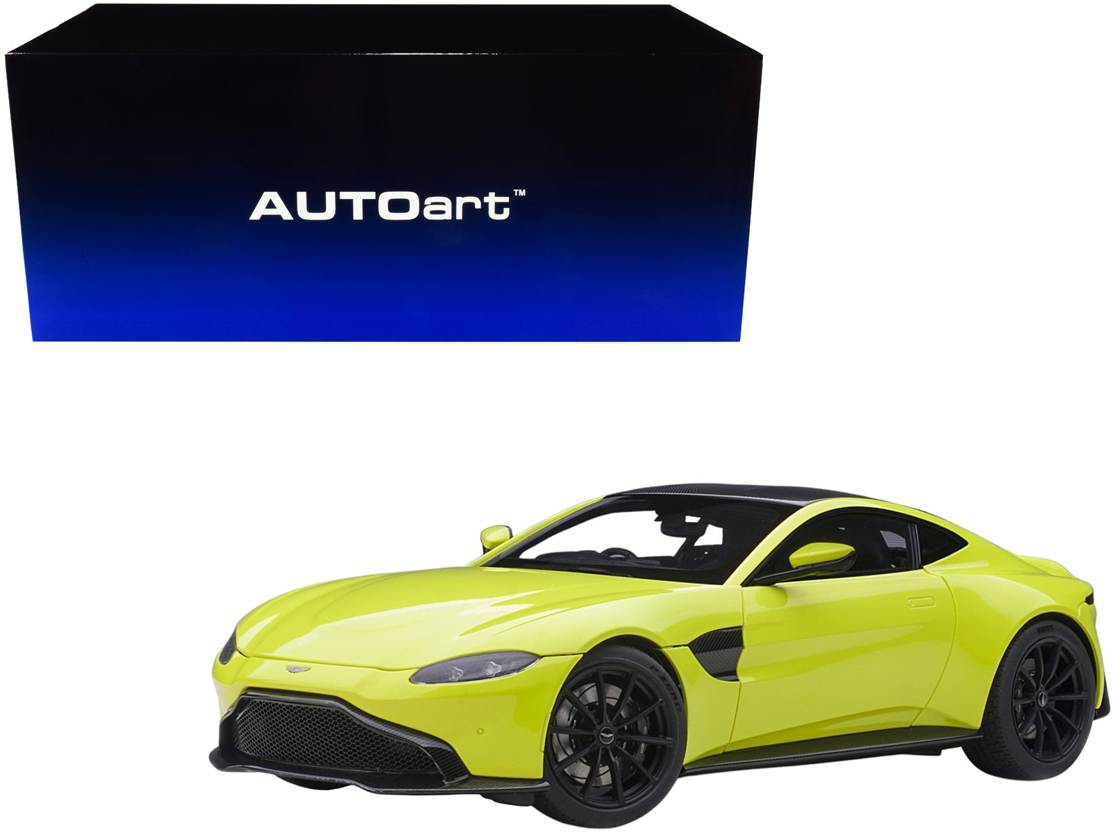 2019 Aston Martin Vantage RHD (Right Hand Drive) Lime Essence Green with Carbon Top 1/18 Model Car by Autoart - Premium Aston Martin Models from Autoart - Just $284.45! Shop now at Rapidvehicles