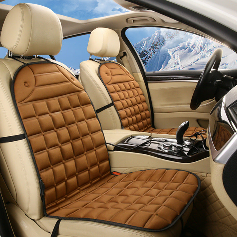 Color: Brown double, format: 97x48cm - Automobile heating cushion - Premium Automobiles Seat Covers from Rapidvehicles - Just $69.99! Shop now at Rapidvehicles