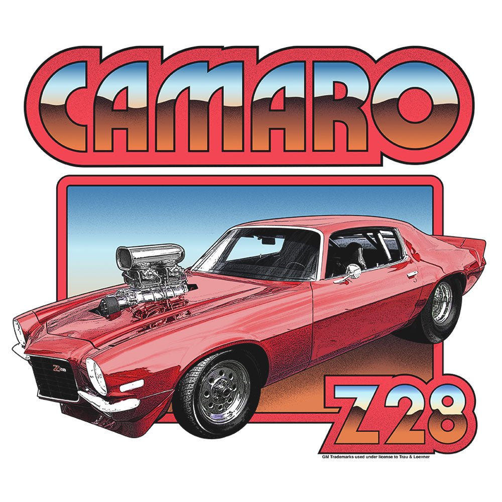70s Chevrolet Camaro Z28 Ringer T-Shirt - White/Red - Rapid Vehicles