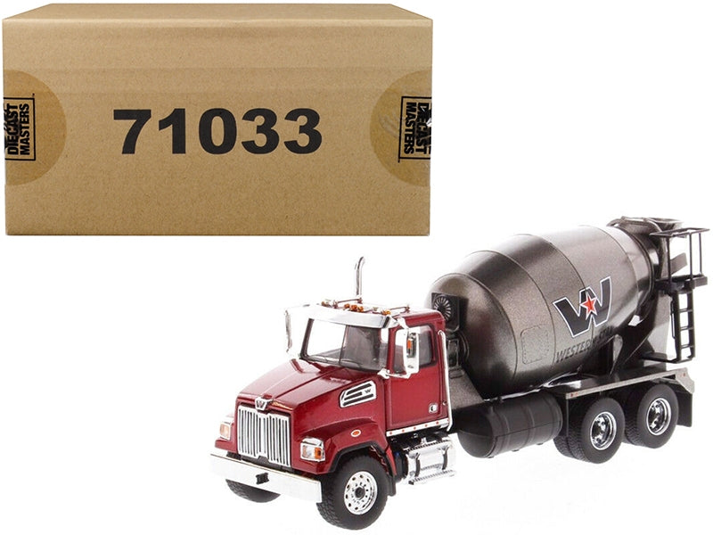 Western Star 4700 SF Concrete Mixer Truck Metallic Red with Gray Body 1/50 Diecast Model by Diecast Masters - Premium Western Star from Diecast Masters - Just $93.47! Shop now at Rapidvehicles