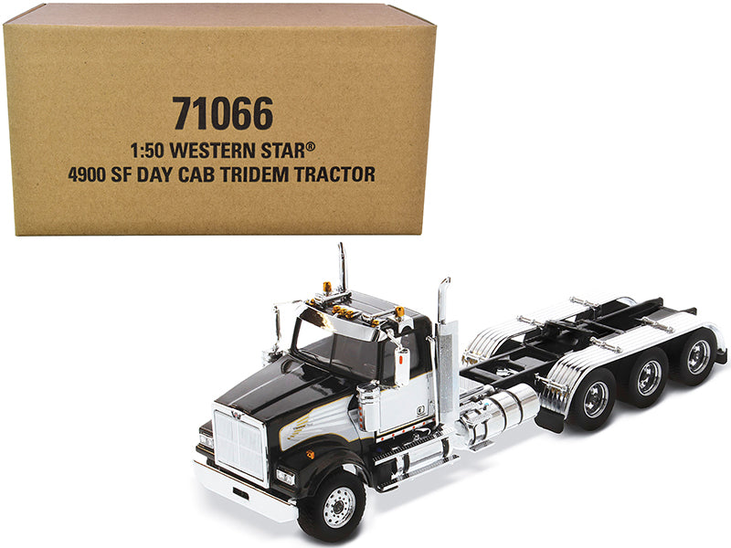 Western Star 4900 SF Tridem Day Cab Truck Tractor Black "Transport Series" 1/50 Diecast Model by Diecast Masters free shipping USA