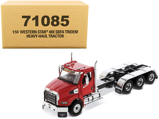 Western Star 49X SBFA Tridem Day Cab Heavy-Haul Truck Tractor Viper Red "Transport Series" 1/50 Diecast Model by Diecast Masters - Use code SHOPAPP15 to get 15 percent off