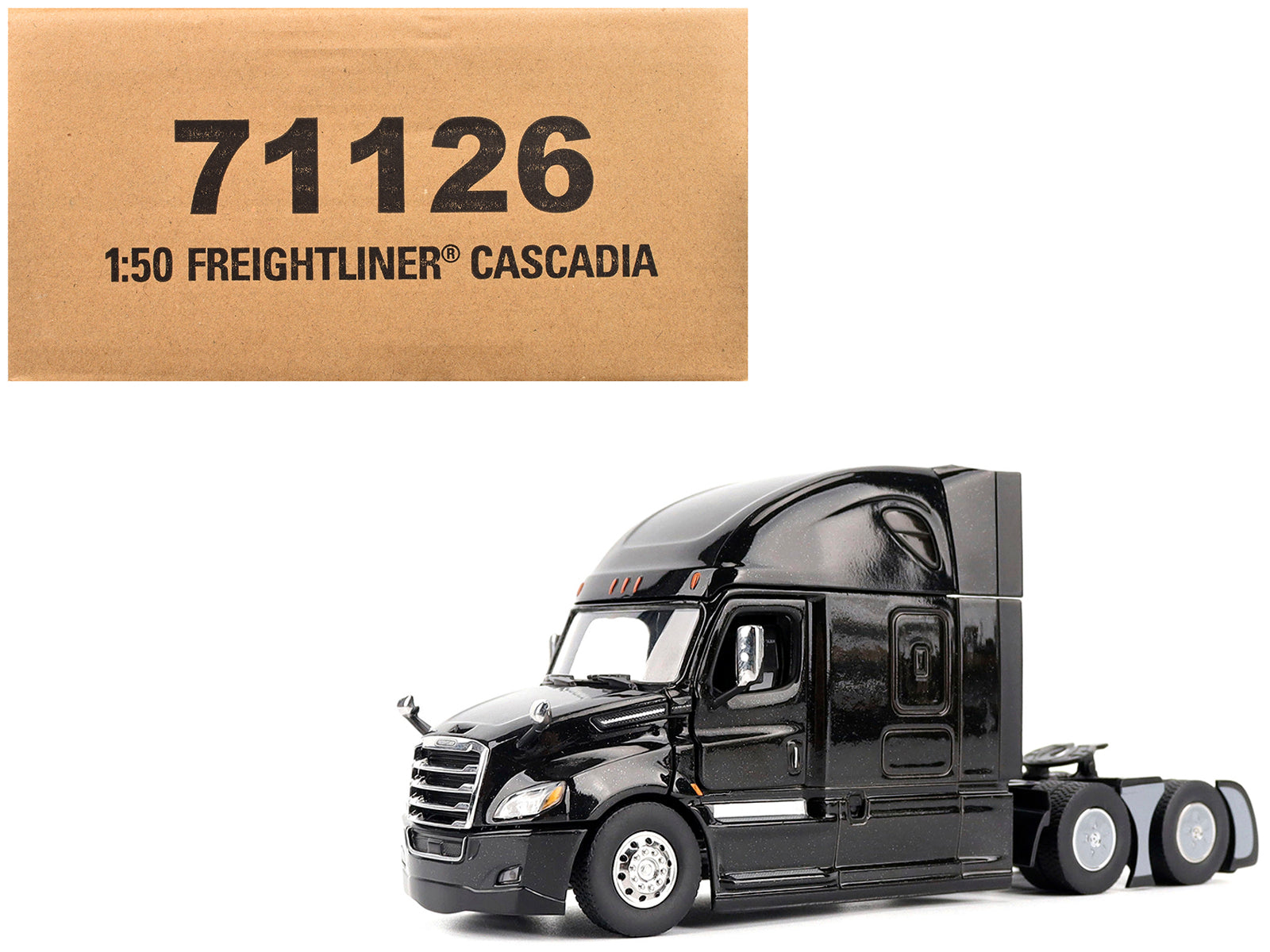 Freightliner New Cascadia Sleeper Cab Truck Tractor Black "Transport Series" 1/50 Diecast Model by Diecast Masters free shipping USA