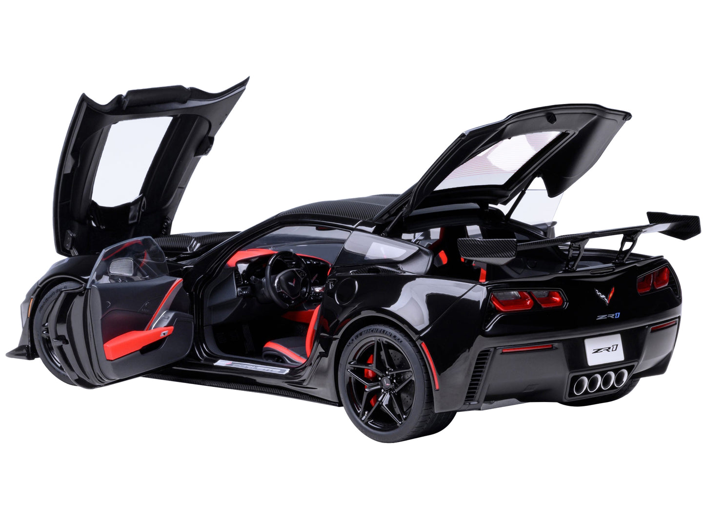 2019 Chevrolet Corvette C7 ZR1 Black with Carbon Top 1/18 Model