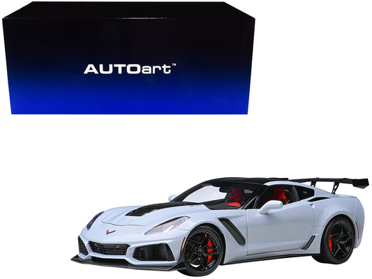 2019 Chevrolet Corvette C7 ZR1 Ceramic Matrix Gray Metallic with Carbon Top 1/18 Model Car by Autoart free shipping USA