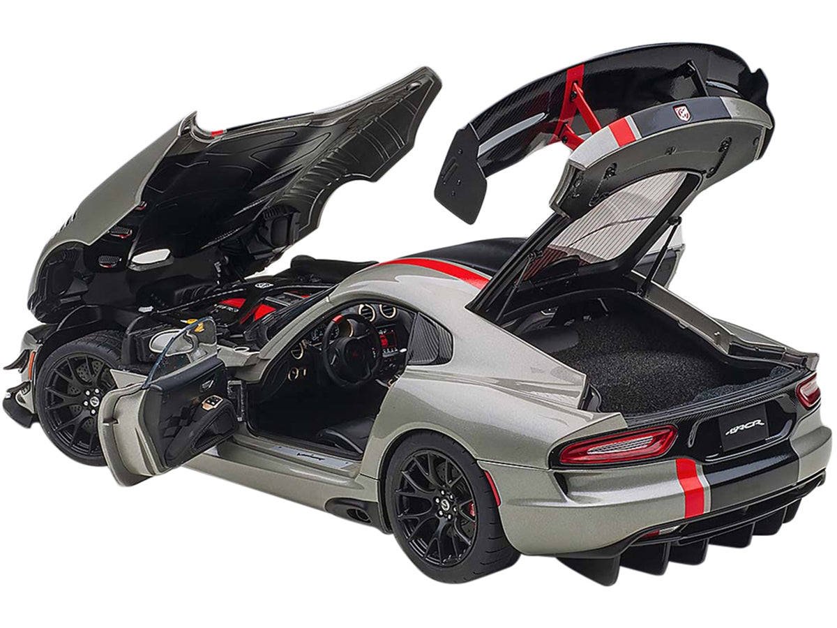 2017 Dodge Viper ACR Billet Silver Metallic with Black and Red Stripes 1/18 Model Car by Autoart - Premium Dodge Models from Autoart - Just $255.99! Shop now at Rapidvehicles