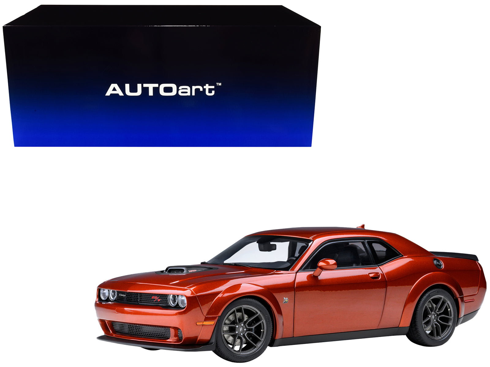 2022 Dodge Challenger R/T Scat Pack Widebody Sinamon Stick Orange 1/18 Model Car by Autoart free shipping USA