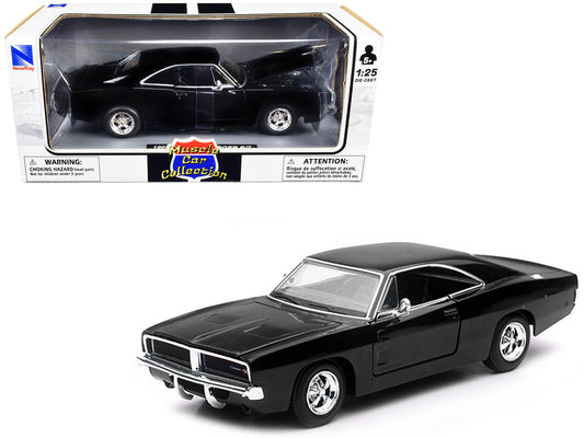 1969 Dodge Charger R/T Black "Muscle Car Collection" 1/25 Diecast Model Car by New Ray free shipping USA