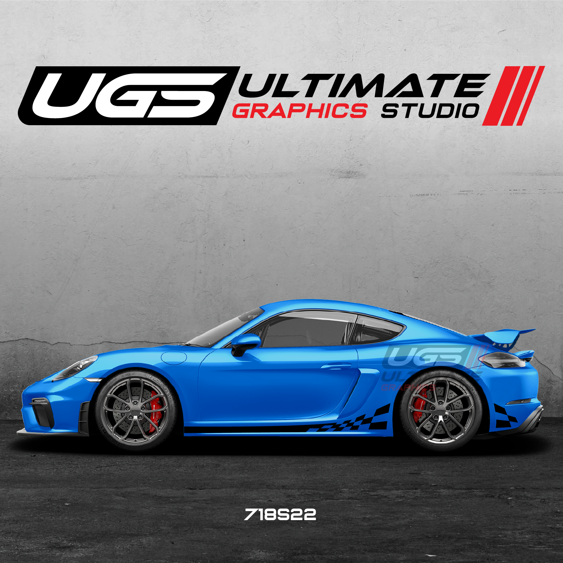 Side Checkered Flag Graphics for Porsche Models