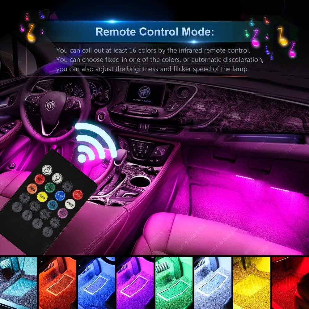 RGB Car LED Light Strips, Sound Activated with Remote Control, 48 - Premium Tech Accessories from Silver Atlas - Just $14.99! Shop now at Rapidvehicles