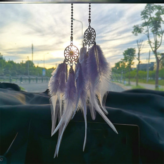 Color: Grey, style: Double circle - Dreamcatcher hanging pendant - Premium Interior Parts from Rapidvehicles - Just $21.59! Shop now at Rapidvehicles