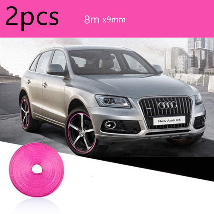 Color: Pink 2pcs - Automotive Supplies, Wheel Decoration Strips, - Premium Interior Parts from Rapidvehicles - Just $28.79! Shop now at Rapidvehicles