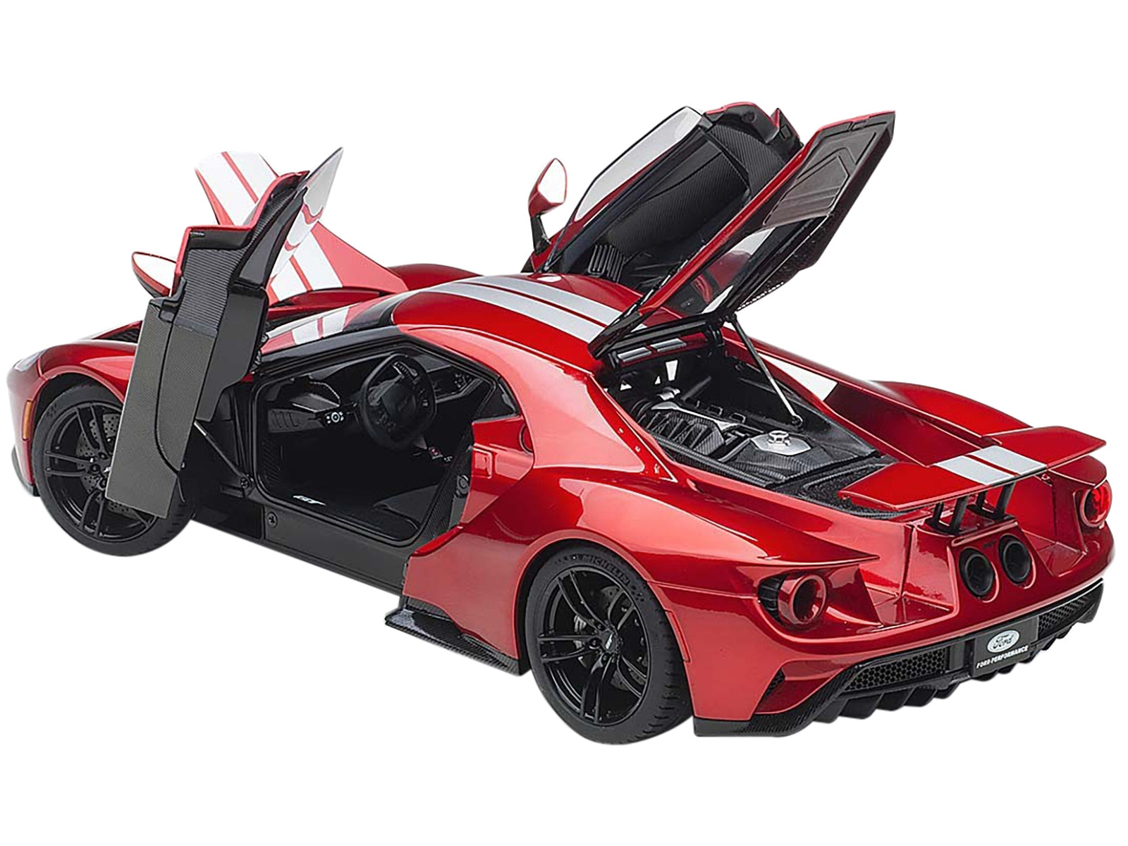 2017 Ford GT Liquid Red with Silver Stripes 1/18 Model Car by Autoart - Premium Ford Models from Autoart - Just $267.99! Shop now at Rapidvehicles