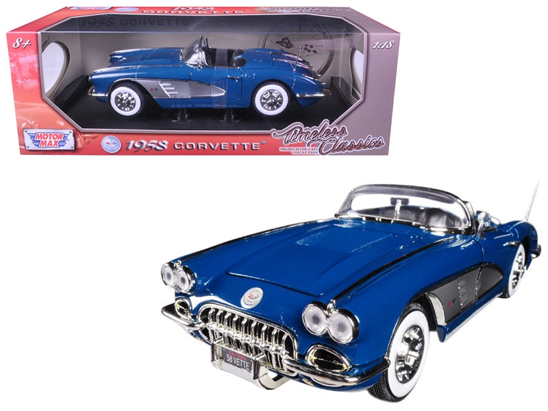 1958 Chevrolet Corvette Turquoise Timeless Classics 1/18 Diecast Model Car by Motormax - Premium Corvette Models from Motormax - Just $73.06! Shop now at Rapidvehicles