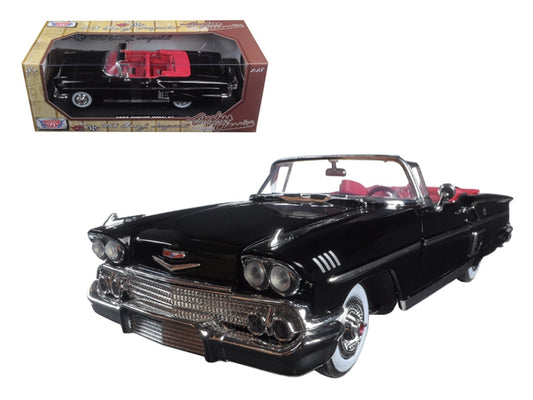 1958 Chevrolet Impala Convertible Black with Red Interior - Premium Chevrolet Models from Motormax - Just $73.06! Shop now at Rapidvehicles