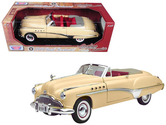 1949 Buick Roadmaster Cream with Red Interior 1/18 Diecast Model - Premium Buick Models from Motormax - Just $88.99! Shop now at Rapidvehicles