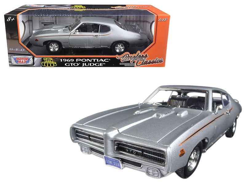 1969 Pontiac GTO Judge Silver Metallic "Timeless Classics" Series - Premium Pontiac Models from Motormax - Just $80.09! Shop now at Rapidvehicles