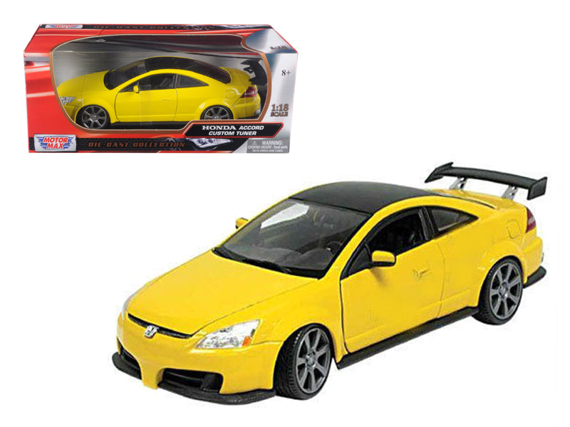 2003 Honda Accord Custom Tuner Yellow 1/18 Diecast Model Car by Motormax - Premium physical from Rapidvehicles - Just $74.99! Shop now at Rapidvehicles