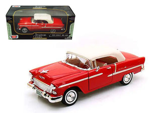 1955 Chevrolet Bel Air Convertible Soft Top Red 1/18 Diecast Car Model - Premium Toys from Scarlet Sooty - Just $81.99! Shop now at Rapidvehicles
